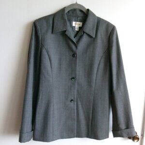 Talbots Blazer Grey Size 4 Wool Pinstripe Vintage (217)